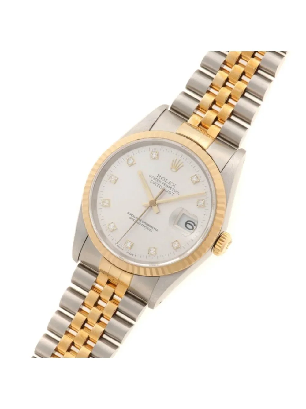 Rolex Datejust Watch 18k Yellow Gold 18k Silver Vintage Numbe Automatic